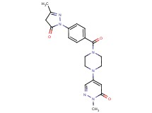 2-methyl-5-{4-[4-(3-methyl-5-oxo-4,5-dihydro-1H-pyrazol-1-yl)benzoyl]-1-piperazinyl}-3(2H)-pyridazinone