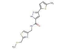 3-(5-methyl-2-thienyl)-N-({2-[(methylthio)methyl]-1,3-thiazol-4-yl}methyl)-1H-pyrazole-5-carboxamide