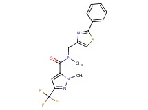 N,1-dimethyl-N-[(2-phenyl-1,3-thiazol-4-yl)methyl]-3-(trifluoromethyl)-1H-pyrazole-5-carboxamide