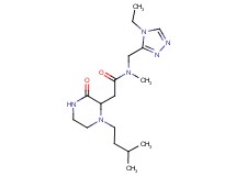 N-[(4-ethyl-4H-1,2,4-triazol-3-yl)methyl]-N-methyl-2-[1-(3-methylbutyl)-3-oxo-2-piperazinyl]acetamide