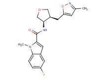 5-fluoro-1-methyl-N-{(3R*,4S*)-4-[(3-methylisoxazol-5-yl)methyl]tetrahydrofuran-3-yl}-1H-indole-2-carboxamide