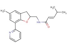 (2E)-4-methyl-N-{[5-methyl-7-(2-pyridinyl)-2,3-dihydro-1-benzofuran-2-yl]methyl}-2-pentenamide