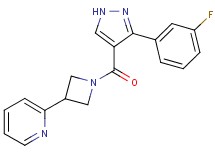 2-(1-{[3-(3-fluorophenyl)-1H-pyrazol-4-yl]carbonyl}azetidin-3-yl)pyridine