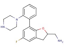 1-[5-fluoro-7-(2-piperazin-1-ylphenyl)-2,3-dihydro-1-benzofuran-2-yl]methanamine