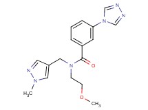 N-(2-methoxyethyl)-N-[(1-methyl-1H-pyrazol-4-yl)methyl]-3-(4H-1,2,4-triazol-4-yl)benzamide