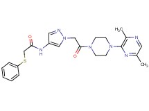 N-(1-{2-[4-(3,6-dimethyl-2-pyrazinyl)-1-piperazinyl]-2-oxoethyl}-1H-pyrazol-4-yl)-2-(phenylthio)acetamide