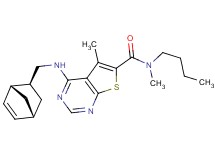4-{[(1R*,2S*,4R*)-bicyclo[2.2.1]hept-5-en-2-ylmethyl]amino}-N-butyl-N,5-dimethylthieno[2,3-d]pyrimidine-6-carboxamide