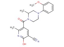 2-hydroxy-5-{[4-(2-methoxyphenyl)-2-methyl-1-piperazinyl]carbonyl}-6-methylnicotinonitrile