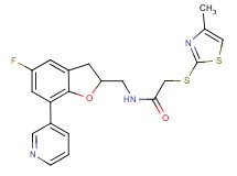 N-{[5-fluoro-7-(3-pyridinyl)-2,3-dihydro-1-benzofuran-2-yl]methyl}-2-[(4-methyl-1,3-thiazol-2-yl)thio]acetamide