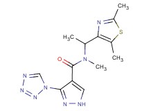N-[1-(2,5-dimethyl-1,3-thiazol-4-yl)ethyl]-N-methyl-3-(1H-tetrazol-1-yl)-1H-pyrazole-4-carboxamide