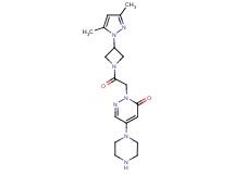 2-{2-[3-(3,5-dimethyl-1H-pyrazol-1-yl)-1-azetidinyl]-2-oxoethyl}-5-(1-piperazinyl)-3(2H)-pyridazinone bis(trifluoroacetate)