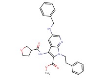 methyl 5-(benzylamino)-1-(2-phenylethyl)-3-[(tetrahydro-3-furanylcarbonyl)amino]-1H-pyrrolo[2,3-b]pyridine-2-carboxylate