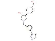 (3S*,4S*)-4-[4-(hydroxymethyl)-1-piperidinyl]-1-{[5-(1H-pyrazol-3-yl)-2-thienyl]methyl}-3-pyrrolidinol