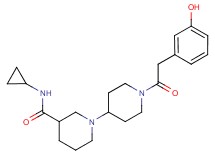 N-cyclopropyl-1'-[(3-hydroxyphenyl)acetyl]-1,4'-bipiperidine-3-carboxamide