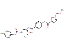 N-{4-[4-({[(4-fluorophenyl)acetyl]amino}methyl)-5-methyl-1,3-oxazol-2-yl]phenyl}-5-(methoxymethyl)-2-furamide