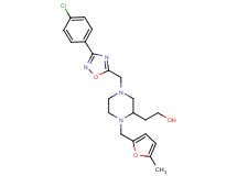 2-{4-{[3-(4-chlorophenyl)-1,2,4-oxadiazol-5-yl]methyl}-1-[(5-methyl-2-furyl)methyl]-2-piperazinyl}ethanol