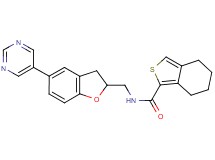 N-{[5-(5-pyrimidinyl)-2,3-dihydro-1-benzofuran-2-yl]methyl}-4,5,6,7-tetrahydro-2-benzothiophene-1-carboxamide