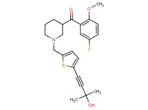(5-fluoro-2-methoxyphenyl)(1-{[5-(3-hydroxy-3-methyl-1-butyn-1-yl)-2-thienyl]methyl}-3-piperidinyl)methanone