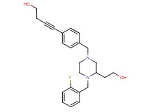 4-(4-{[4-(2-fluorobenzyl)-3-(2-hydroxyethyl)-1-piperazinyl]methyl}phenyl)-3-butyn-1-ol