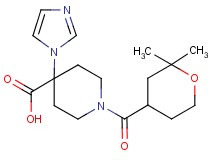 1-[(2,2-dimethyltetrahydro-2H-pyran-4-yl)carbonyl]-4-(1H-imidazol-1-yl)piperidine-4-carboxylic acid