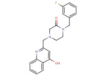 1-(3-fluorobenzyl)-4-[(4-hydroxy-2-quinolinyl)methyl]-2-piperazinone