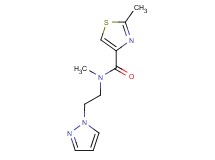 N,2-dimethyl-N-[2-(1H-pyrazol-1-yl)ethyl]-1,3-thiazole-4-carboxamide