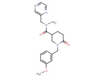 1-(3-methoxybenzyl)-N-methyl-6-oxo-N-(2-pyrazinylmethyl)-3-piperidinecarboxamide