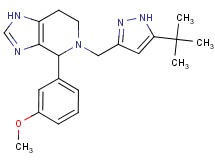 5-[(5-tert-butyl-1H-pyrazol-3-yl)methyl]-4-(3-methoxyphenyl)-4,5,6,7-tetrahydro-1H-imidazo[4,5-c]pyridine