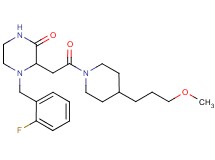 4-(2-fluorobenzyl)-3-{2-[4-(3-methoxypropyl)-1-piperidinyl]-2-oxoethyl}-2-piperazinone