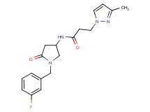 N-[1-(3-fluorobenzyl)-5-oxo-3-pyrrolidinyl]-3-(3-methyl-1H-pyrazol-1-yl)propanamide