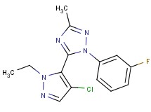 5-(4-chloro-1-ethyl-1H-pyrazol-5-yl)-1-(3-fluorophenyl)-3-methyl-1H-1,2,4-triazole