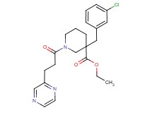 ethyl 3-(3-chlorobenzyl)-1-[3-(2-pyrazinyl)propanoyl]-3-piperidinecarboxylate