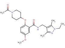 2-[(1-acetyl-4-piperidinyl)oxy]-N-[(1-ethyl-3,5-dimethyl-1H-pyrazol-4-yl)methyl]-5-methoxybenzamide