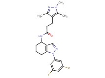 N-[1-(3,5-difluorophenyl)-4,5,6,7-tetrahydro-1H-indazol-4-yl]-3-(1,3,5-trimethyl-1H-pyrazol-4-yl)propanamide