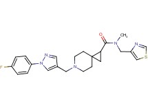 6-{[1-(4-fluorophenyl)-1H-pyrazol-4-yl]methyl}-N-methyl-N-(1,3-thiazol-4-ylmethyl)-6-azaspiro[2.5]octane-1-carboxamide