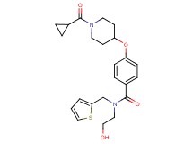 4-{[1-(cyclopropylcarbonyl)-4-piperidinyl]oxy}-N-(2-hydroxyethyl)-N-(2-thienylmethyl)benzamide
