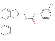 2-(3-methylphenyl)-N-{[7-(4-pyridinyl)-2,3-dihydro-1-benzofuran-2-yl]methyl}acetamide