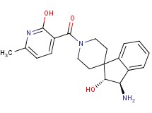 rel-(2R,3R)-3-amino-1'-[(2-hydroxy-6-methyl-3-pyridinyl)carbonyl]-2,3-dihydrospiro[indene-1,4'-piperidin]-2-ol