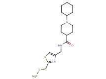 1-cyclohexyl-N-({2-[(methylthio)methyl]-1,3-thiazol-4-yl}methyl)-4-piperidinecarboxamide