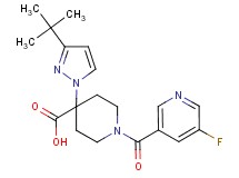 4-(3-tert-butyl-1H-pyrazol-1-yl)-1-[(5-fluoropyridin-3-yl)carbonyl]piperidine-4-carboxylic acid