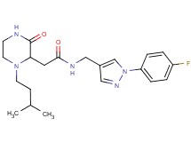 N-{[1-(4-fluorophenyl)-1H-pyrazol-4-yl]methyl}-2-[1-(3-methylbutyl)-3-oxo-2-piperazinyl]acetamide