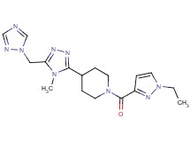 1-[(1-ethyl-1H-pyrazol-3-yl)carbonyl]-4-[4-methyl-5-(1H-1,2,4-triazol-1-ylmethyl)-4H-1,2,4-triazol-3-yl]piperidine