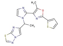 6-(1-{2-[5-methyl-2-(2-thienyl)-1,3-oxazol-4-yl]-1H-imidazol-1-yl}ethyl)imidazo[2,1-b][1,3,4]thiadiazole
