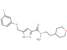 5-[(3-fluorophenoxy)methyl]-N-methyl-N-[2-(tetrahydro-2H-pyran-4-yl)ethyl]-1H-pyrazole-3-carboxamide