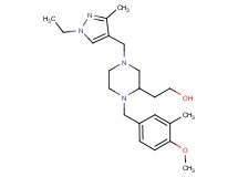 2-[4-[(1-ethyl-3-methyl-1H-pyrazol-4-yl)methyl]-1-(4-methoxy-3-methylbenzyl)-2-piperazinyl]ethanol