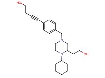 4-(4-{[4-cyclohexyl-3-(2-hydroxyethyl)-1-piperazinyl]methyl}phenyl)-3-butyn-1-ol