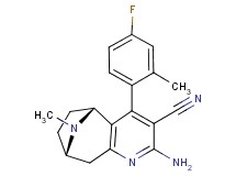 (5R*,8S*)-2-amino-4-(4-fluoro-2-methylphenyl)-10-methyl-6,7,8,9-tetrahydro-5H-5,8-epiminocyclohepta[b]pyridine-3-carbonitrile