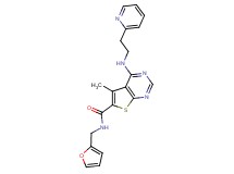 N-(2-furylmethyl)-5-methyl-4-{[2-(2-pyridinyl)ethyl]amino}thieno[2,3-d]pyrimidine-6-carboxamide
