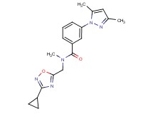 N-[(3-cyclopropyl-1,2,4-oxadiazol-5-yl)methyl]-3-(3,5-dimethyl-1H-pyrazol-1-yl)-N-methylbenzamide