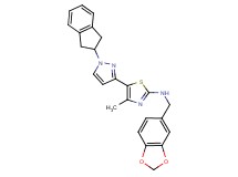 N-(1,3-benzodioxol-5-ylmethyl)-5-[1-(2,3-dihydro-1H-inden-2-yl)-1H-pyrazol-3-yl]-4-methyl-1,3-thiazol-2-amine